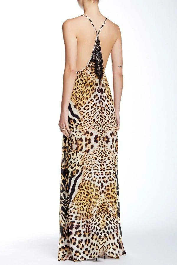 Shahida Parides Natural Leopard Cross Dress Dresses