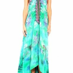Shahida Parides Palm Print Tropical Maxi Dress Dresses