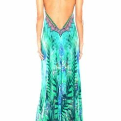 Shahida Parides Palm Print Tropical Maxi Dress Dresses