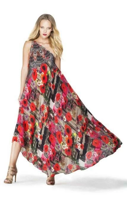 Shahida Parides Poppy Red Print Infinity Dress Dresses