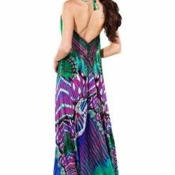 Shahida Parides Purple Butterfly Print Maxi Dress