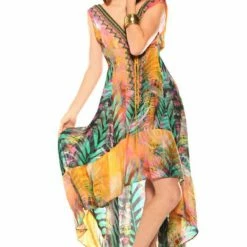 Shahida Parides Queen Palm High Low Dress