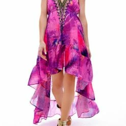 Shahida Parides Queen Palm High Low Dress