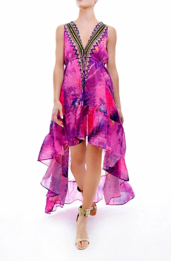 Shahida Parides Queen Palm High Low Dress