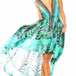 Shahida Parides Queen Palm High Low Dress