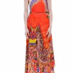 Dresses Shahida Parides Red Tribal Print Maxi Dress