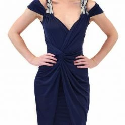 Vie Sauvage Clarissa Wrap Dress With Shoulder Crystal Bows Birthday Suit