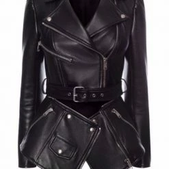 Jessica Bara Hailee Vegan Detachable Double Leather Jacket