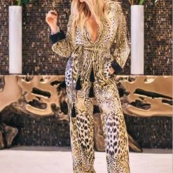 Bottoms Shahida Parides Cheetah Straight Leg Pants