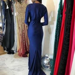 Influencer Style Jessica Bara Brunney Long Sleeve Gown