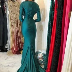 Influencer Style Jessica Bara Brunney Long Sleeve Gown