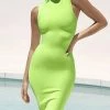 Dresses Jessica Bara Lexy Lime Bodycon Midi Dress
