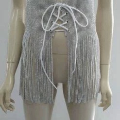 Bottoms Jessica Bara Lizbeth High-Waisted Rhinestone Mini Skirt