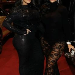 Influencer Style Jessica Bara Amanie Long Sleeve 3 Way Glitter Gown