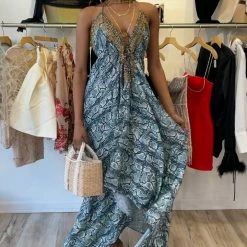 Summer Lovin' Kareena Ibiza Halter Neck Embellished Maxi Dress