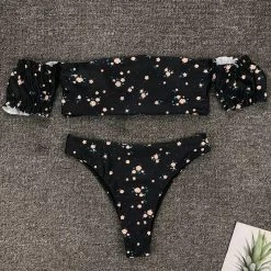 Jessica Bara Abby Floral Off The Shoulder Bikini Set Poolside Essentials