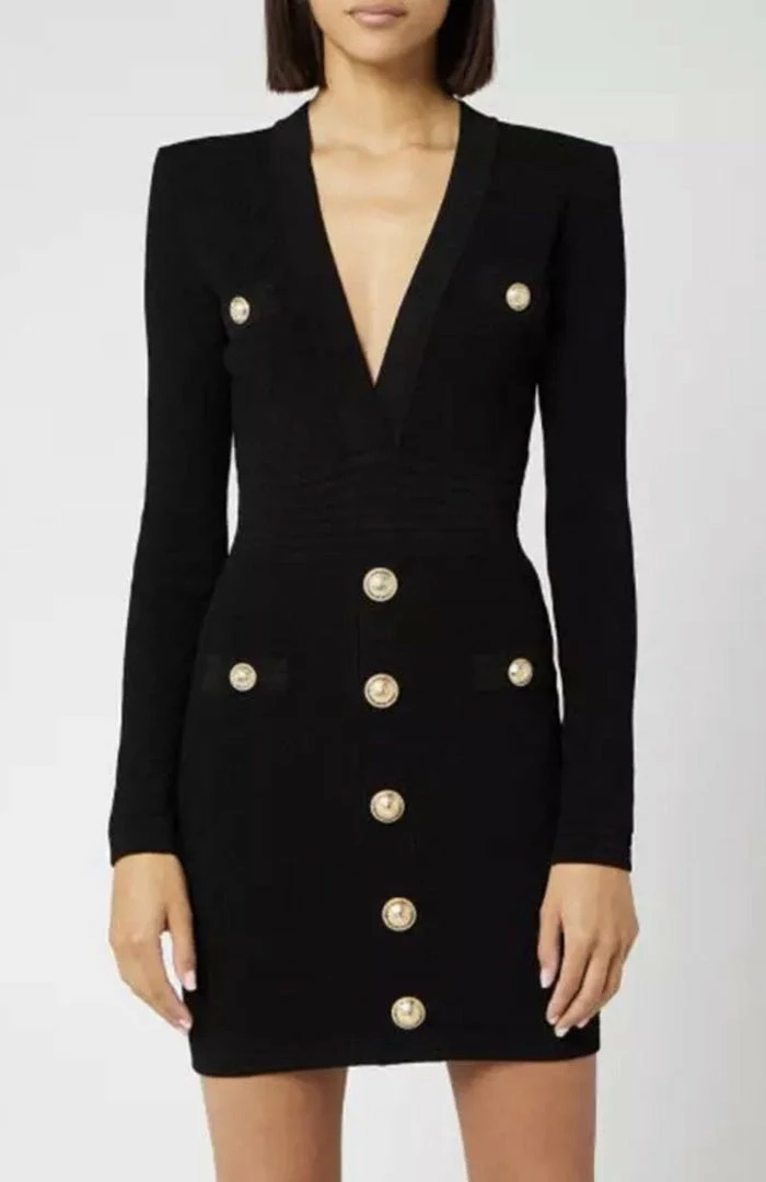 Jessica Bara Caroline Long Sleeve Bandage Dress