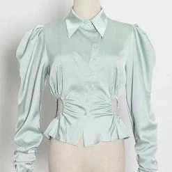 Tops Jessica Bara Hannah Puff Sleeve Cut Out Top