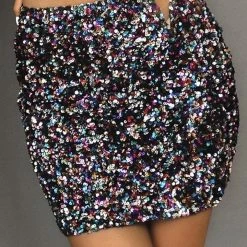 Jessica Bara Armani Sequin Bodycon Mini Skirt