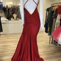Jessica Bara Brennah Backless Ruched Gown