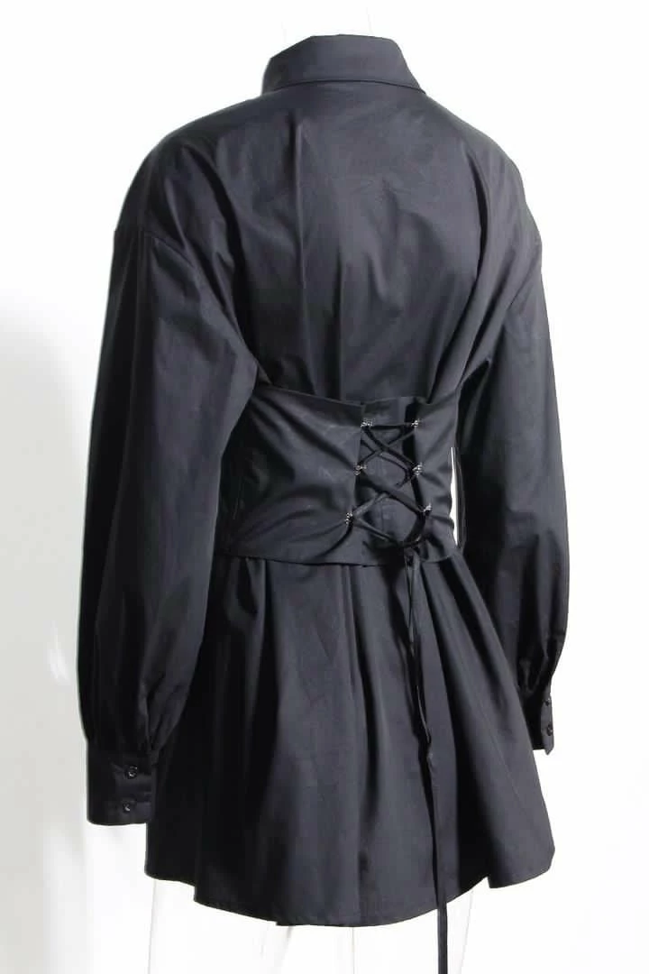 Jessica Bara Aubrey Long Sleeve Corset Shirt Dress Reve Doll Essentials