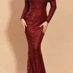 The Event Shop Jessica Bara Jackie Off The Shoulder Sequin Bodycon Gown