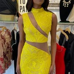 The Event Shop Jessica Bara Wyatt High Neck Sequin Bodycon Gown