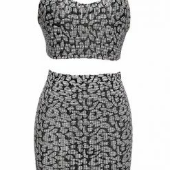 Jessica Bara Tracee Rhinestone Chainmail Two Piece Set