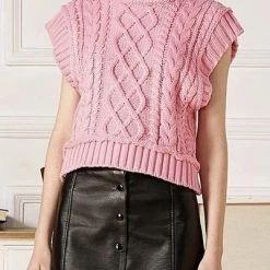 Tops Jessica Bara Caydence Cable Knit Sweater Vest