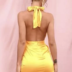 Jessica Bara Astra Halter Neck Mini Dress