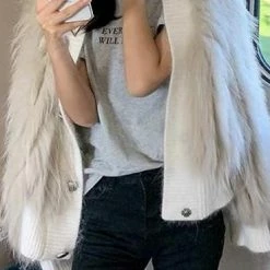 Influencer Style Jessica Bara Bernice Knitted Fur Jacket
