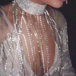 The Event Shop Jessica Bara Raver Crystal Fringe Choker Necklace