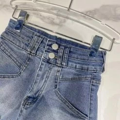 Jessica Bara Dahlia Denim Fringe High Waisted Shorts