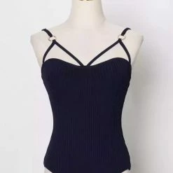 Jessica Bara Carey Double Strap Knit Bodysuit Reve Doll Essentials