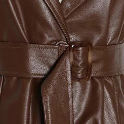 Jessica Bara Gael PU Belted Maxi Dress