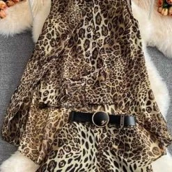 Jessica Bara Shannon Leopard Top And Shorts Two Piece Set Tops