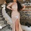 Jessica Bara Masika One Shoulder Sequin Long Dress