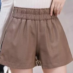 Jessica Bara Carlos PU Leather Elastic Waist Shorts Reve Doll Essentials