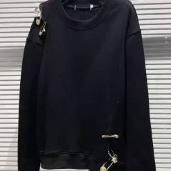 Jessica Bara Kamdyn Long Sleeve Metal Pin Pullover Tops