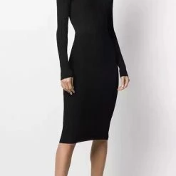 Reve Doll Essentials Jessica Bara Riva Long Sleeve Cut Out Midi Dress