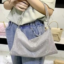 Jessica Bara Ryan Crystal Rhinestone Knotted Purse