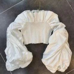 Jessica Bara Dennis Off The Shoulder Puff Sleeve Top