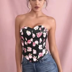 Summer Lovin' Jessica Bara Devyn Strapless Floral Corset Top