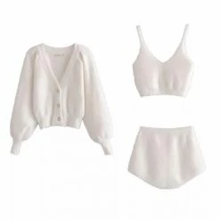 Reve Doll Essentials Jessica Bara Linda Fuzzy Knit Three Piece Set