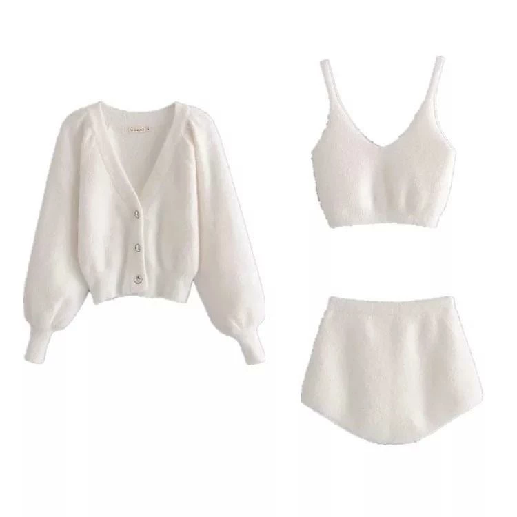 Reve Doll Essentials Jessica Bara Linda Fuzzy Knit Three Piece Set