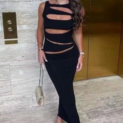 Jessica Bara Annity Cut Out Bodycon Maxi Dress