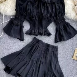 Jessica Bara Ollie Off The Shoulder Top And Skirt Two Piece Set