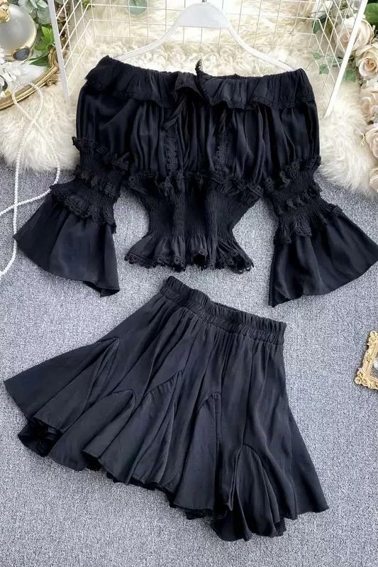 Jessica Bara Ollie Off The Shoulder Top And Skirt Two Piece Set