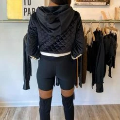 Jessica Bara Charlie Quilted Velvet Gold Button Jacket