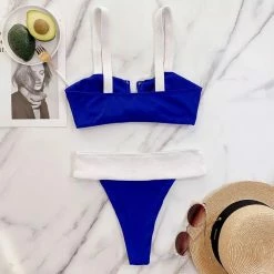 Jessica Bara Eleanor Color Block Bowknot Bikini Set